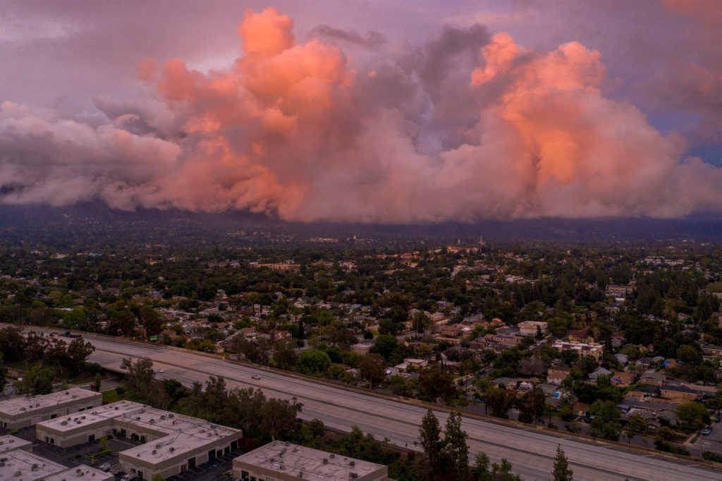 An aerial view of almost no traffic on normally clogged Interstate 210 in Pasadena, California, on April 6. Los Angeles County authorities are warning of a spike in coronavirus infections this week.Photo: David McNew/Getty Images